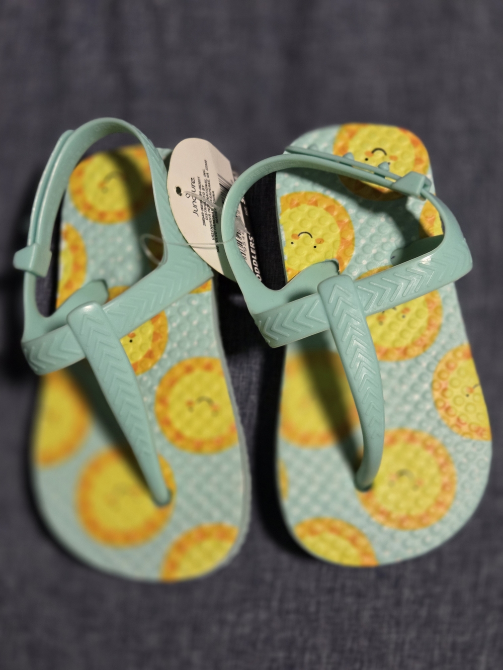 Kids Mint Green Sandals with Sunny Yellow Print